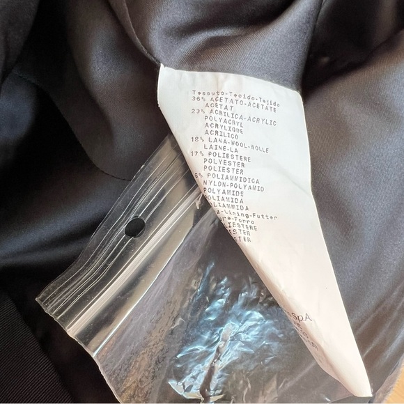 Armani Collezioni Textured Tweed Evening Blazer Jacket Blue Black 14 Cocktail - Picture 4 of 5